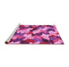 Sideview of Machine Washable Abstract Pink Modern Rug, wshabs2539pnk