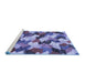 Sideview of Machine Washable Abstract Blue Modern Rug, wshabs2539blu