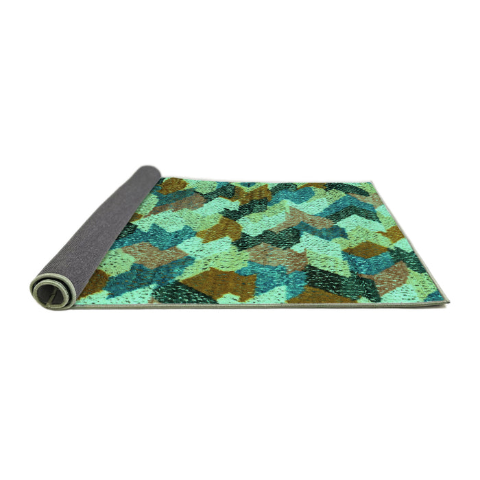 Sideview of Abstract Turquoise Modern Rug, abs2539turq