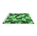 Sideview of Machine Washable Abstract Emerald Green Modern Area Rugs, wshabs2539emgrn