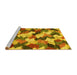 Sideview of Machine Washable Abstract Yellow Modern Rug, wshabs2539yw