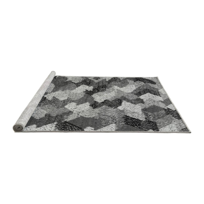 Sideview of Machine Washable Abstract Gray Modern Rug, wshabs2539gry