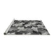 Sideview of Machine Washable Abstract Gray Modern Rug, wshabs2539gry