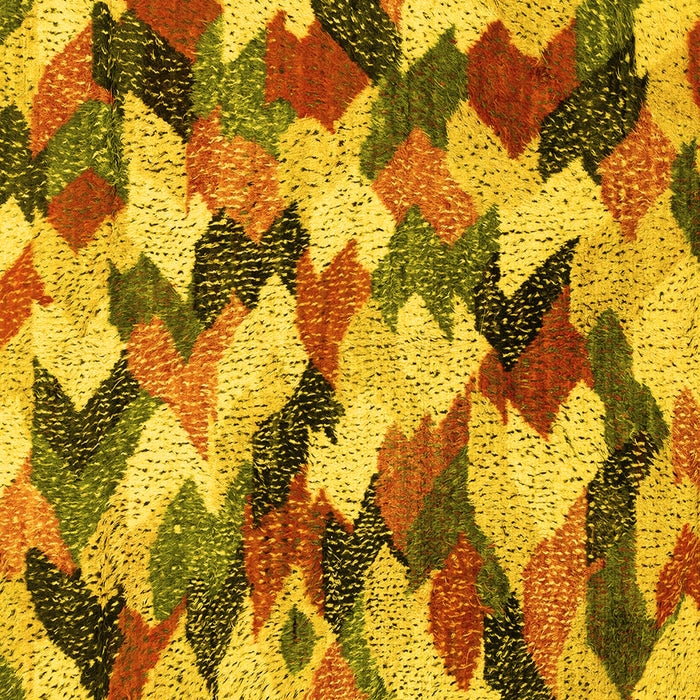 Square Machine Washable Abstract Yellow Modern Rug, wshabs2539yw