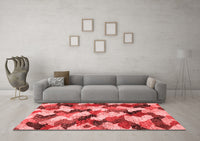 Machine Washable Abstract Red Modern Rug, wshabs2539red