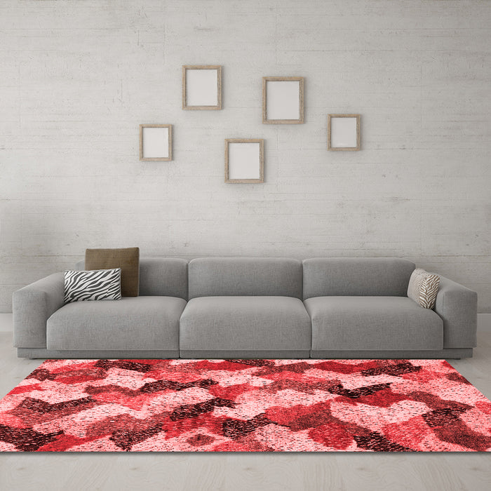 Modern Red Washable Rugs