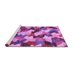 Sideview of Machine Washable Abstract Purple Modern Area Rugs, wshabs2539pur