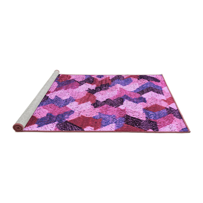 Sideview of Machine Washable Abstract Purple Modern Area Rugs, wshabs2539pur