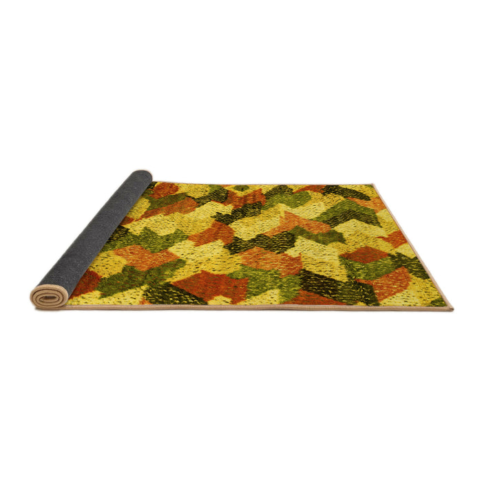 Sideview of Abstract Yellow Modern Rug, abs2539yw