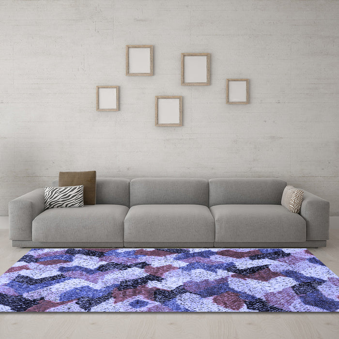 Machine Washable Abstract Blue Modern Rug in a Living Room, wshabs2539blu
