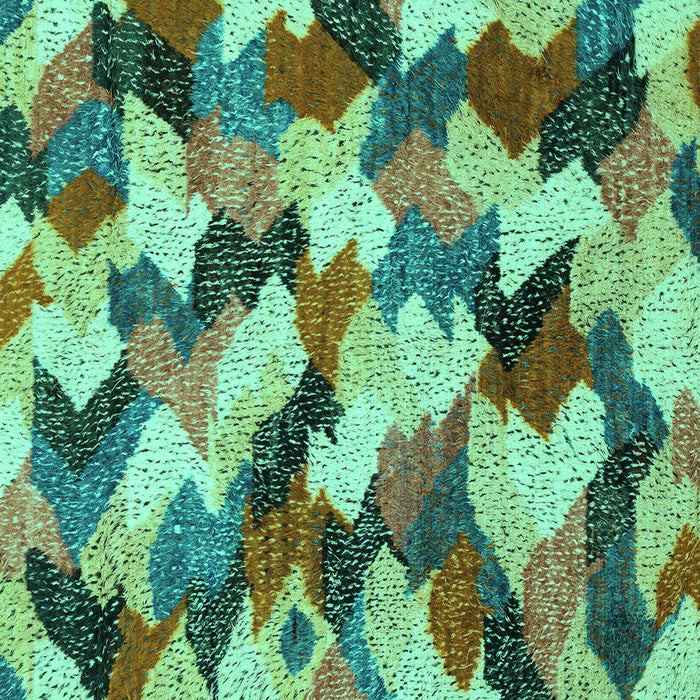 Square Machine Washable Abstract Turquoise Modern Area Rugs, wshabs2539turq