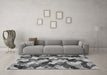 Machine Washable Abstract Gray Modern Rug in a Living Room,, wshabs2539gry