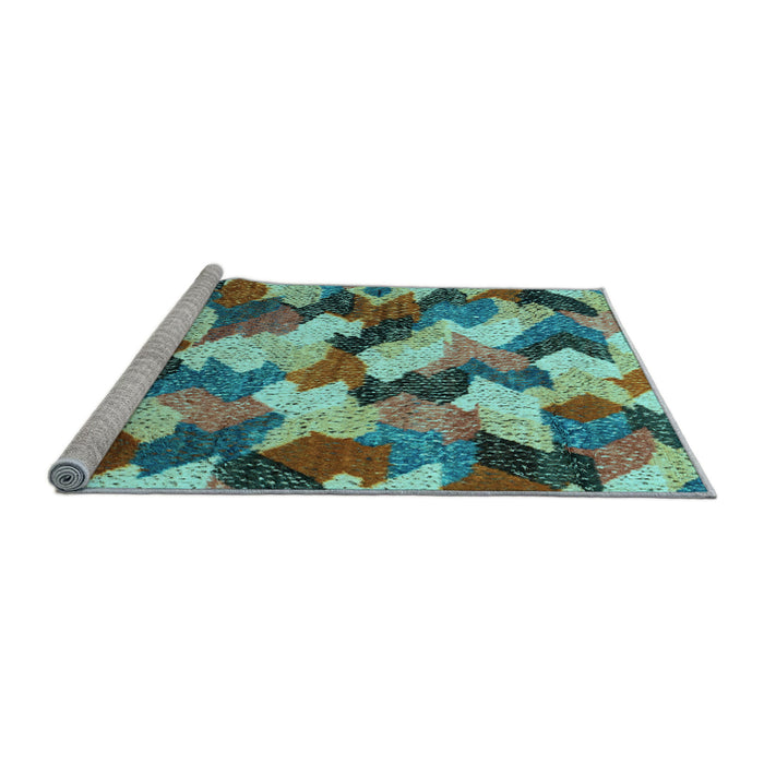 Sideview of Machine Washable Abstract Light Blue Modern Rug, wshabs2539lblu