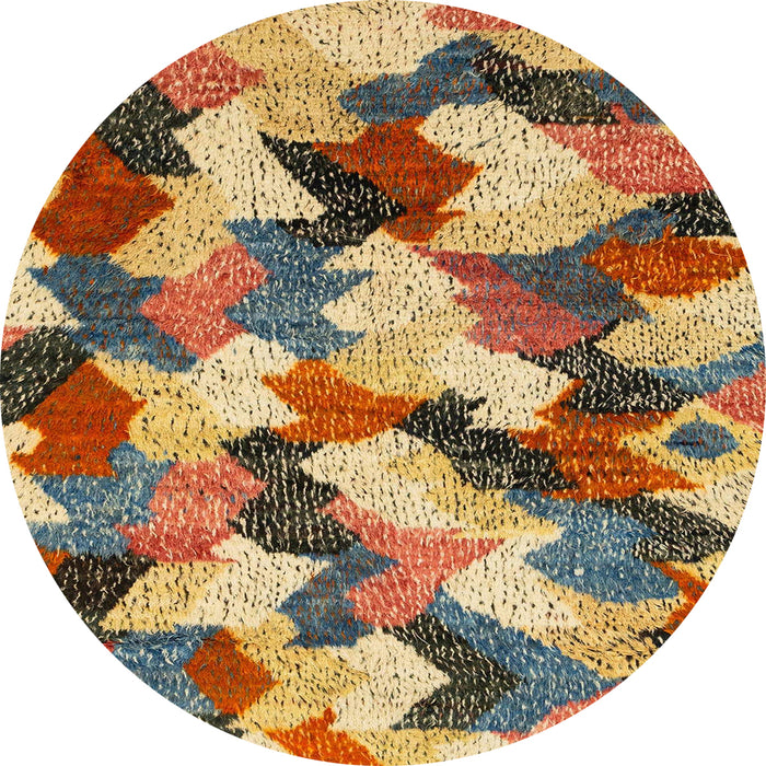 Round Abstract Metallic Gold Modern Rug, abs2539
