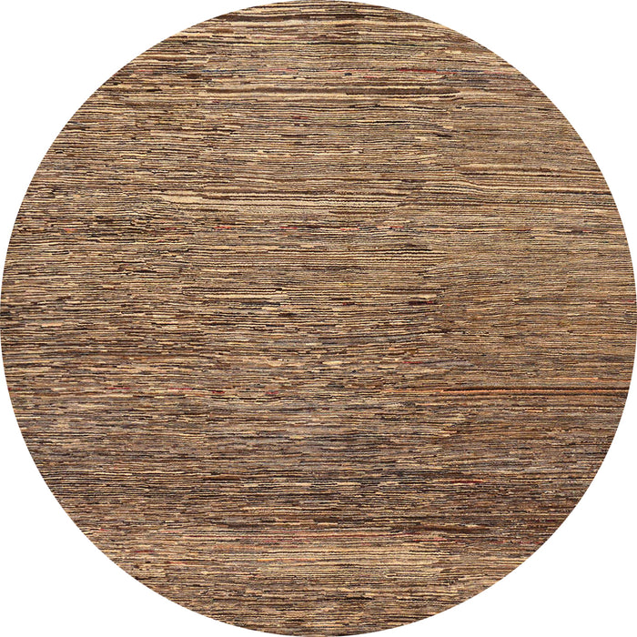 Round Machine Washable Abstract Dark Sienna Brown Rug, wshabs253