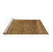 Sideview of Machine Washable Abstract Brown Modern Rug, wshabs253brn