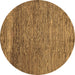 Round Abstract Brown Modern Rug, abs253brn