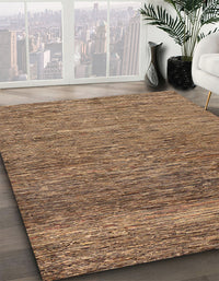 Abstract Dark Sienna Brown Modern Rug, abs253