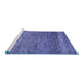 Sideview of Machine Washable Abstract Blue Modern Rug, wshabs253blu