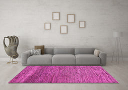 Machine Washable Abstract Pink Modern Rug in a Living Room, wshabs253pnk