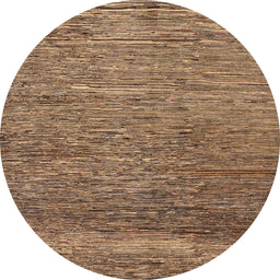Round Abstract Dark Sienna Brown Modern Rug, abs253