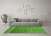 Machine Washable Abstract Green Modern Area Rugs in a Living Room,, wshabs253grn