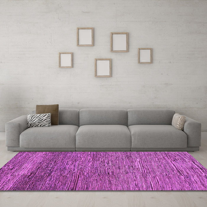 Machine Washable Abstract Purple Modern Area Rugs in a Living Room, wshabs253pur