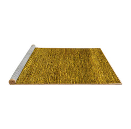 Sideview of Machine Washable Abstract Yellow Modern Rug, wshabs253yw