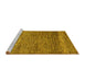 Sideview of Machine Washable Abstract Yellow Modern Rug, wshabs253yw