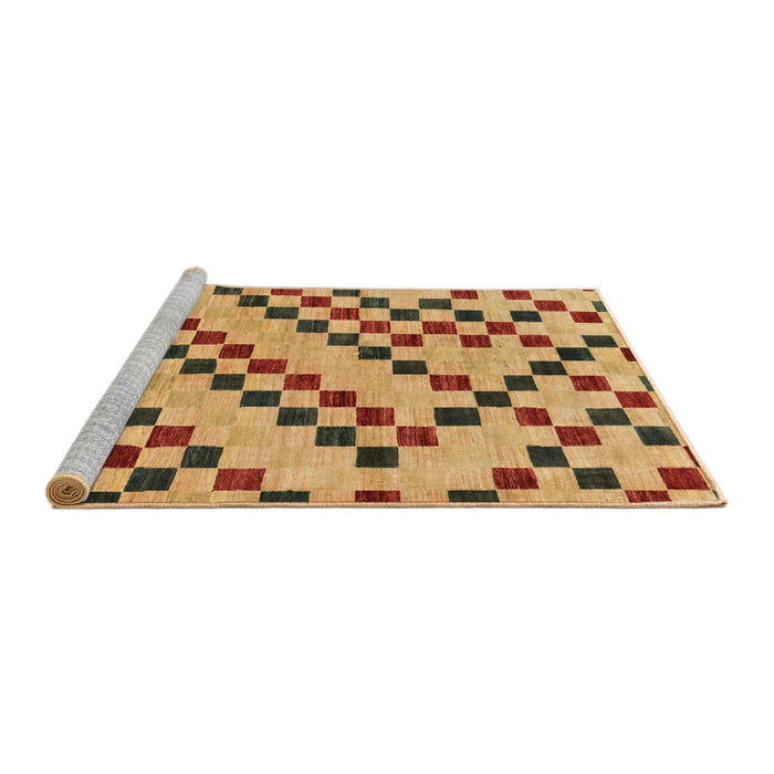 Sideview of Machine Washable Abstract Orange Rug, wshabs254