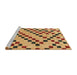 Sideview of Machine Washable Abstract Orange Rug, wshabs254