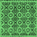 Square Abstract Emerald Green Modern Rug, abs2540emgrn