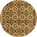 Round Machine Washable Abstract Brown Modern Rug, wshabs2540brn