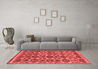 Machine Washable Abstract Red Modern Rug, wshabs2540red