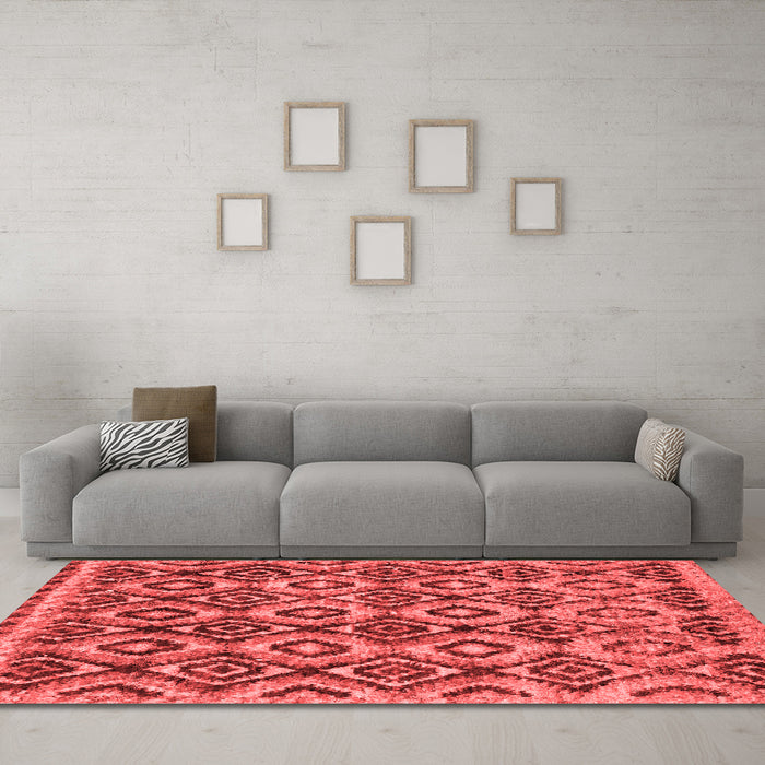 Modern Red Washable Rugs