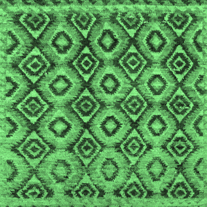 Square Machine Washable Abstract Emerald Green Modern Area Rugs, wshabs2540emgrn