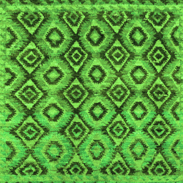 Square Machine Washable Abstract Green Modern Area Rugs, wshabs2540grn