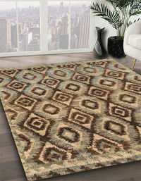 Abstract Reddish Brown Modern Rug, abs2540