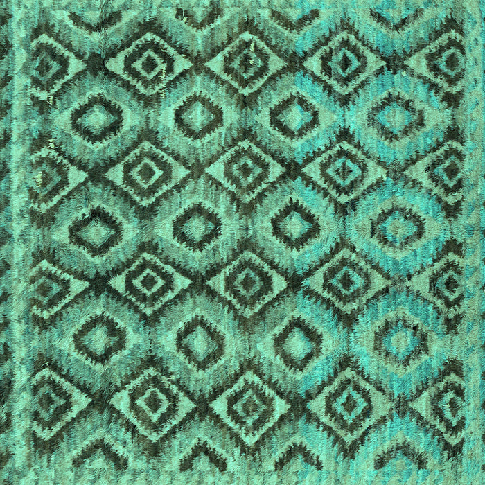 Square Machine Washable Abstract Turquoise Modern Area Rugs, wshabs2540turq