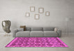 Machine Washable Abstract Pink Modern Rug in a Living Room, wshabs2540pnk