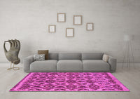 Machine Washable Abstract Pink Modern Rug, wshabs2540pnk