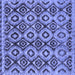 Square Abstract Blue Modern Rug, abs2540blu