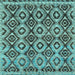 Square Abstract Light Blue Modern Rug, abs2540lblu