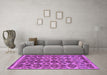 Machine Washable Abstract Purple Modern Area Rugs in a Living Room, wshabs2540pur