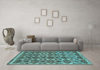 Machine Washable Abstract Light Blue Modern Rug, wshabs2540lblu