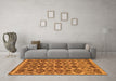 Machine Washable Abstract Orange Modern Area Rugs in a Living Room, wshabs2540org