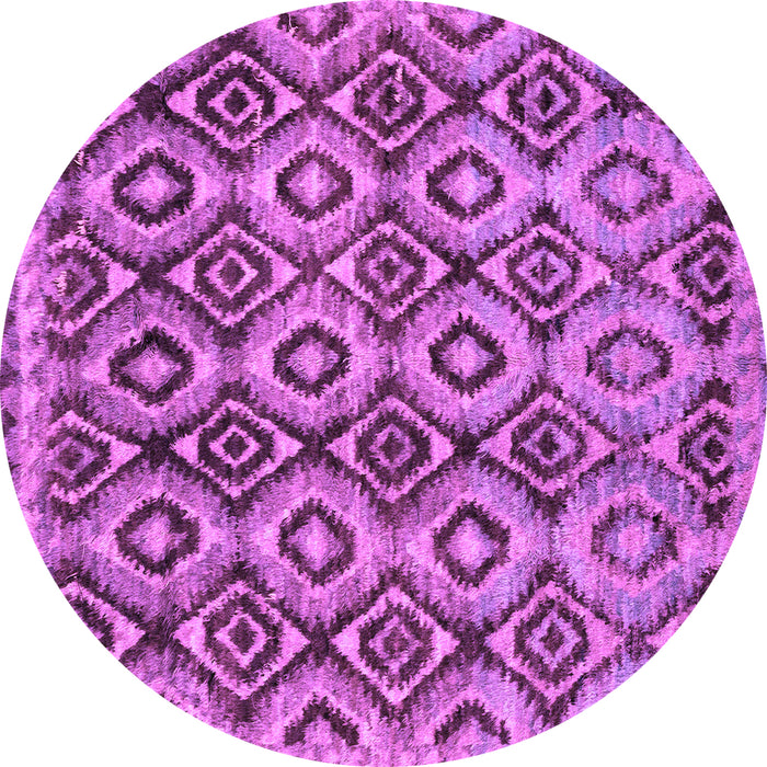 Round Machine Washable Abstract Purple Modern Area Rugs, wshabs2540pur