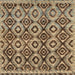 Square Abstract Reddish Brown Modern Rug, abs2540