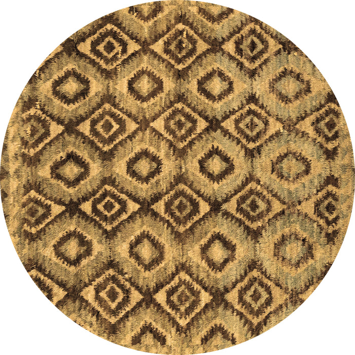 Round Abstract Brown Modern Rug, abs2540brn