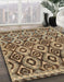 Machine Washable Abstract Red Brown Rug in a Family Room, wshabs2540